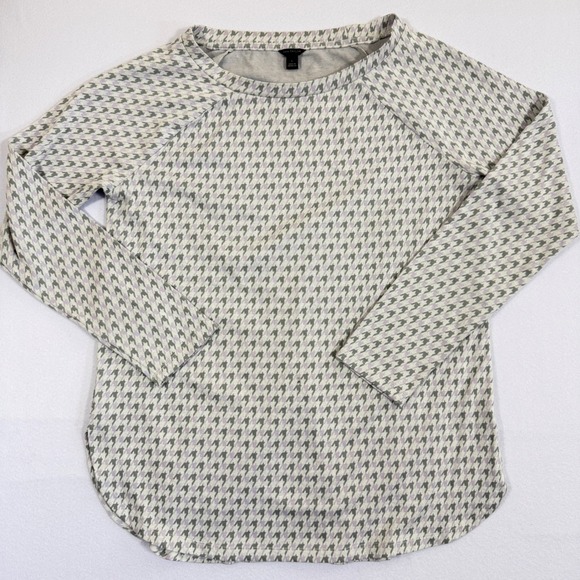 Ann Taylor Tops - Ann Taylor Womens Houndstooth Raglan Long Sleeve Top Grey Purple Size L